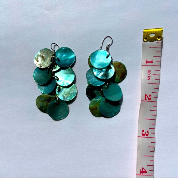 2 Pairs of Vintage Circle Dangle Earrings, Blue & Purple - Picture 3 of 5